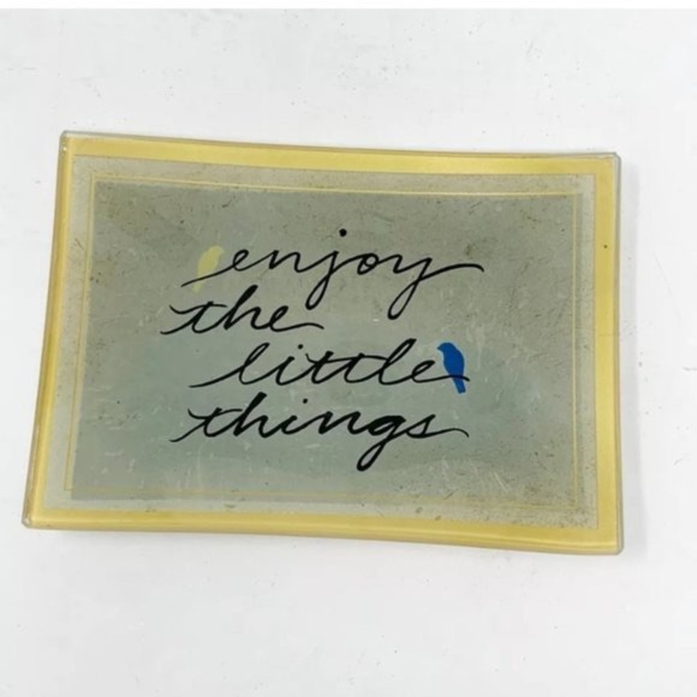 NWOT Chloe + Isabel Wise Words Decorative Glass Tray